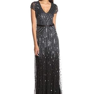 Adrianna appellate black sequin gown. Size 4P